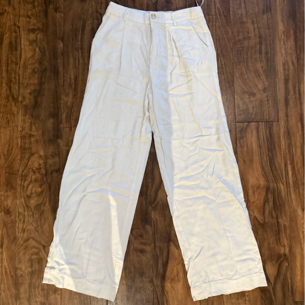 White Wide-Leg Pants